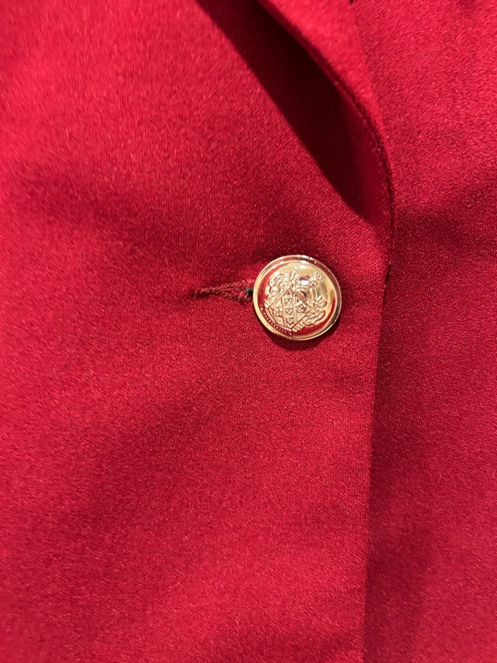 Fashion Nova Crimson Red Puff-Sleeve Blazer with Black Bow Accents - Picture 5 of 6